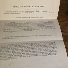 RARE VINTAGE 1944 DEED of TRUST Greyson Virginia Bank Of Baltimore picture