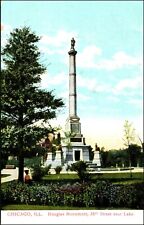 C.1910s Chicago. Douglas Monument Park. Statues. Lake Michigan. Vintage Postcard picture