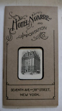 1903 Hotel Navarre & Importation Co New York City Illustrated Book / Floor Plans picture
