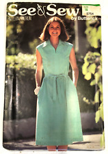 Butterick 5754 See & Sew Easy Sewing Pattern Misses Dress & Belt Size 16 picture