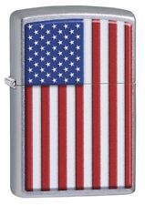 Zippo 29722, United States Flag, Patriotic Design, Street Chrome Lighter picture