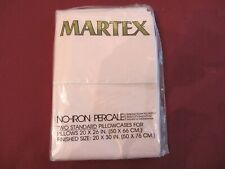 Martex Non-Iron Percale Two (2) Standard Pillowcases Light Pink NEW picture