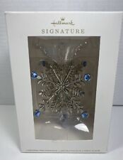 Hallmark Signature Ornament Snowflake with Blue Rhinestones NIB picture