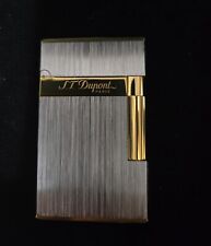 NO RESERVE - BRAND NEW - S.T. Dupont Ligne 2 Brushed GOLD and SILVER Lighter picture