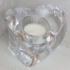 Vtg Orrefors Sweden Crystal Asymmetric Valentino Heart Tealight Candle Holder picture