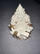 Mikasa White Christmas Tree With Presents Ceramic Candle Trinket Holder New picture