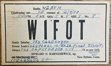 QSL Card  New Britain, Connecticut USA - 1938 - W1FOT - Edward S. Karnasiewicz picture