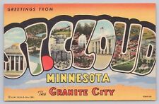 St Cloud Minnesota, Large Letter Greetings, The Granite City, Vintage Postcard picture