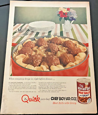 1955 Chef Boy-Ar-Dee Meat Balls with Gravy - Vintage Original Print Ad Wall Art picture