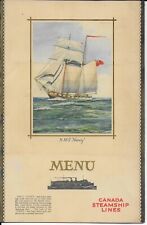Menu and Wine List from the Canada Steamship Lines SS Richelieu c1920s picture