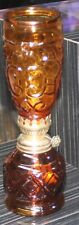 Vintage Sailboat Miniature Amber  Glass Torch Chimney oil lamp picture
