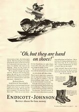 1926 Endicott Johnson Kids Shoes Vintage Print Ad Boys Sleigh Riding  picture