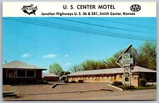 Vtg Smith Center Kansas KS US Center Motel 1960s Chrome View Postcard picture