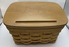 Longaberger 2003 4x6 Recipe Card Basket Woodcrafts Solid Maple Lid picture