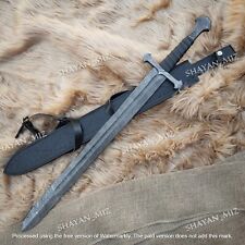 Hand Forged Damascus Steel Viking Sword Sharp Battle Ready Medieval Sword Gift picture