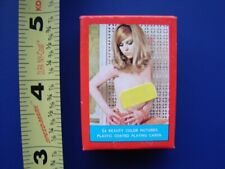 VINTAGE NOS 1967 TOPLESS ADULT MINI PLAYING CARDS DECK SMILING BRAND PIN RISQUE picture