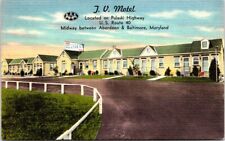 Postcard Linen, J. V. Motel Pulaski Highway  Rte 40 Bradshaw Maryland picture