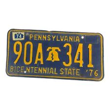 1974 Pennsylvania Bicentennial License Plate Tag Number 90A 341 Man Cave Rustic picture