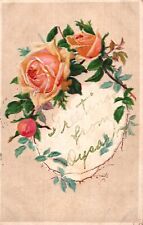 Postcard Divided Back Embossed Greetings Roses 1908 picture