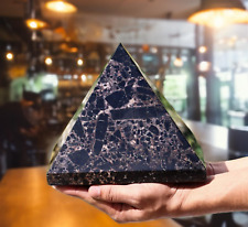 190MM Black Imperial Jasper Pyramid Energy Chakra Healing Crystal Gemstone Gift picture