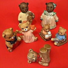 BEAR FIGURINES LOT OF 7 BEDTIME BEARS HIOMCO MOMMA PAPPA  picture