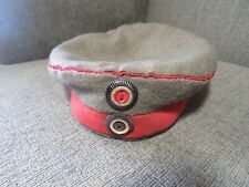 VINTAGE ORIGINAL WWI GERMAN ARMY INFANTRY SOLDIER TRENCH WOOL FIELD GEAR CAP HAT picture