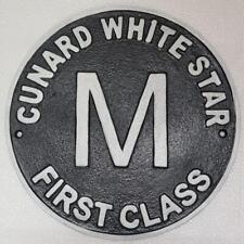 Vintage Style Cast Iron Wall Sign - CUNARD WHITE STAR FIRST CLASS - 25cm x 25cm picture