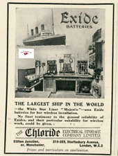 RMS MAJESTIC EXIDE BATTERY AD OBSCURE REPRINT 8.5 X 11 INCHES picture