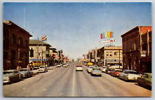 Vintage Postcard ID Twin Falls Main Street 50s Cars Drug Store Dumont TV ~13531 picture