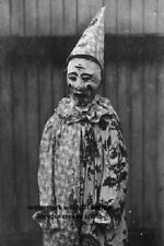 Scary Vintage Creepy Clown PHOTO Circus Freak Strange Odd Halloween Costume picture