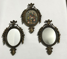 Vintage Italian Metal Ornate Frames/Mirror/Floral Wall Decor 6.5