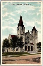 1920's Catholic Church Columbia Missouri MO Parish Posted Postcard picture