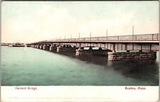 Boston MA-Massachusetts, Harvard Bridge over Water, Vintage Postcard picture