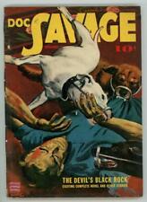 Doc Savage Dec 1942 "The Devil's Black Rock" Dog Attack Cvr picture