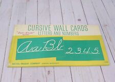 Vintage 1962 Milton Bradley Cursive Wall Cards Alphabet & Numbers 8