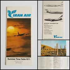 1971 Iran Air Summer Timetable picture