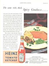1931 Heinz Tomato Ketchup Vintage Print Ad Tasty Meatloaf Dinner picture