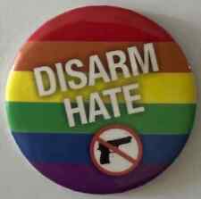 LGBTQ button gun control lesbian gay homosexual civil rights cause disarm hate picture