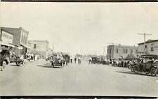 c1910s RPPC Postcard Deerfield KS Main Street Automobile Parade Kearny County picture