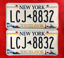 New York License Plate Pair LCJ 8832 .... Expired / Crafts / Collect / Specialty picture