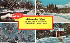 Postcard MT Snow Views Townsend Montana Horseshoe Cafe Chrome Vintage PC f9283 picture