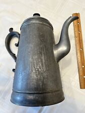 Antique 19th C. Rufus Dunham Large Pewter Teapot, Westbrook, Maine picture