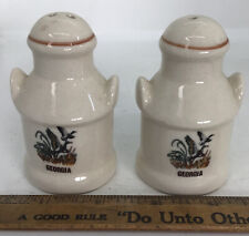 Vintage Georgia Salt and Pepper Shakers Duck Printed Butter Churns Very Unique picture