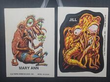 Topps 1973/1974 Ugly Monster Sticker Cards Mary Ann & Jill - 2 Card Lot picture