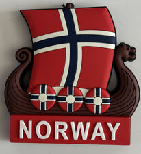 Viking Ship (Norway) Magnet Flag Rubber 3” New Souvenir Gift picture