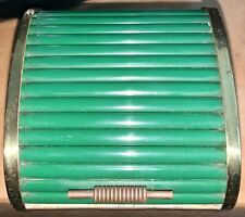 Vintage  Art Deco Roll Top Green and Gold Cigarette Case & Lucky Strike Matches picture