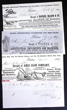 1867 1857 1860 Boston NYC Plow Company Farm Implement Billhead Lot READ READ picture
