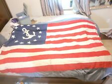 Antique 13 STAR U S Flag Ensign Anchor Annin Sterling Wool 36