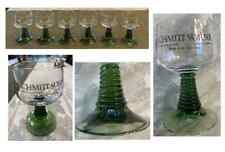 SCHMITT SOHNE GERMANY GREEN BEEHIVE STEM PORT WINE CORDIAL GOBLETS Vintage LOT 6 picture