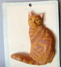VTG Papel Freelance Cat Magnet Red Tabby 3 Dimenisonal Ceramic Realistic picture